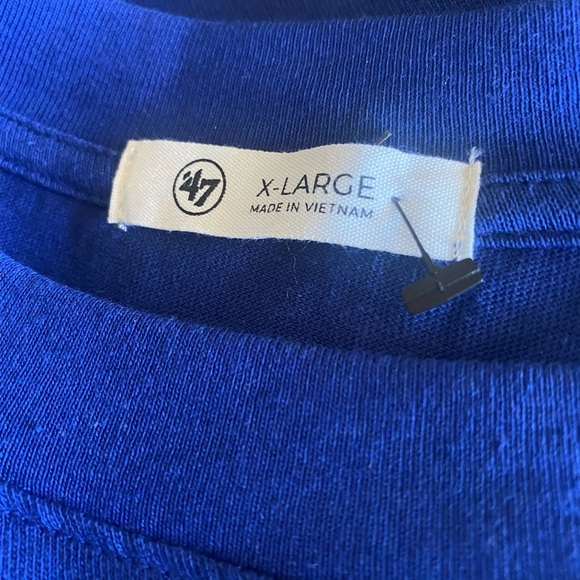 Chicago Cubs Baseball Cropped Long Sleeve Tee Shirt 47 Brand Royal Blue Apparel - Picture 8 of 10